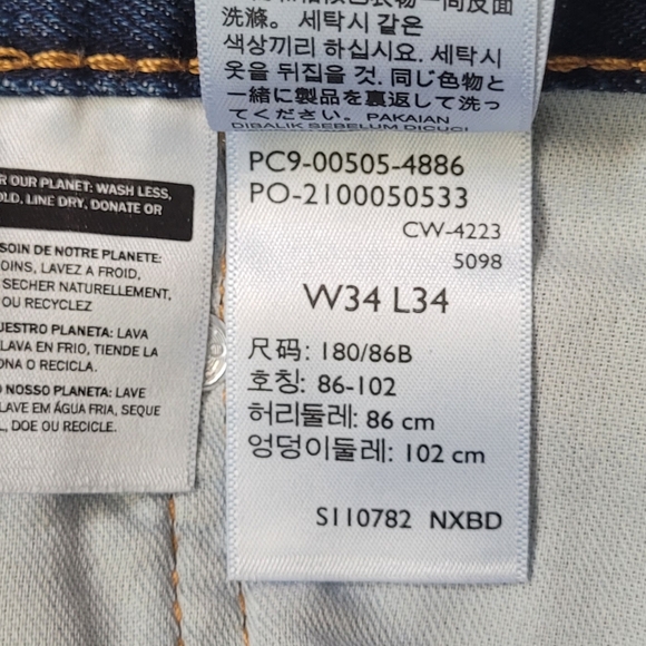 Levi's Men's 505 Regular Straight Leg Blue Jeans Size 34 X 34 - Picture 7 of 8